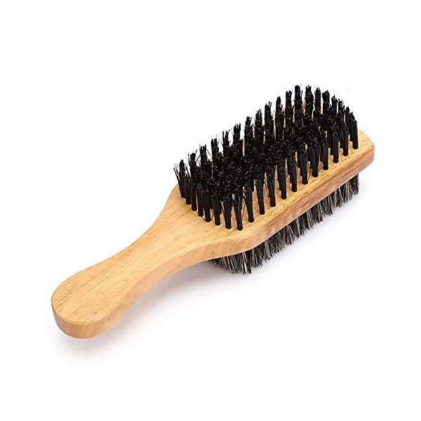 Hommes Double Face, Brosse à Cheveux Brosse à Barbe Multifonctionnelle Double Face Barbe Brosses pour le Visage Blaireau de R