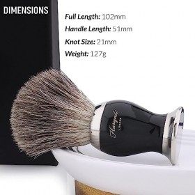 Haryali London Blaireau de rasage - Blaireau pur blaireau - Brosse de rasage de luxe pour homme - Poils naturels exfoliants -