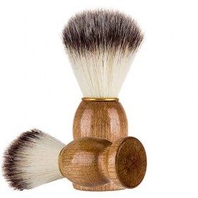 Greatangle-UK Efficacement Blaireau Rasage Rasoir Brosse Salon beauté Appareil de Nettoyage avec Manche en Bois pour Hommes