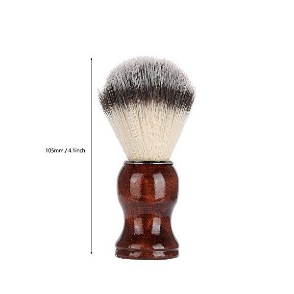 Brosse à Barbe Portable Pour Hommes, Brosse à Barbe à Manche En Bois Naturel, Brosse à Raser En Poils Synthétiques Doux Pour 