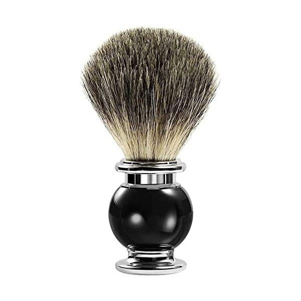 GRUTTI Blaireau de rasage pour hommes, brosse à barbe portable pour hommes, Blaireau de rasage - Poils de blaireau - Parfait 