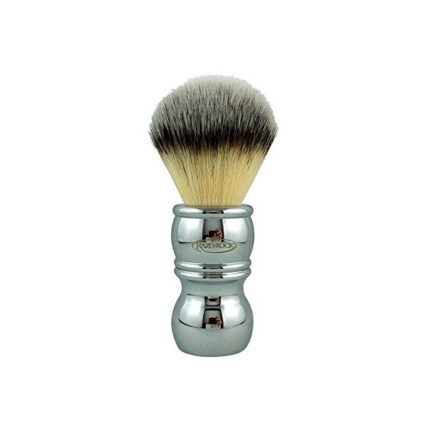 RazoRock Blaireau de rasage synthétique Plissoft Chrome Silvertip