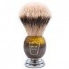 Parker Safety Razor 100% Silvertip Poils de Blaireau Corne Faux poignée Blaireau - Brosse Support fourni