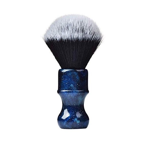 Je&Co Blaireau de rasage de luxe en synthétique avec manche esthétique en résine, 24 mm bleu