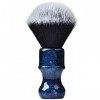 Je&Co Blaireau de rasage de luxe en synthétique avec manche esthétique en résine, 24 mm bleu