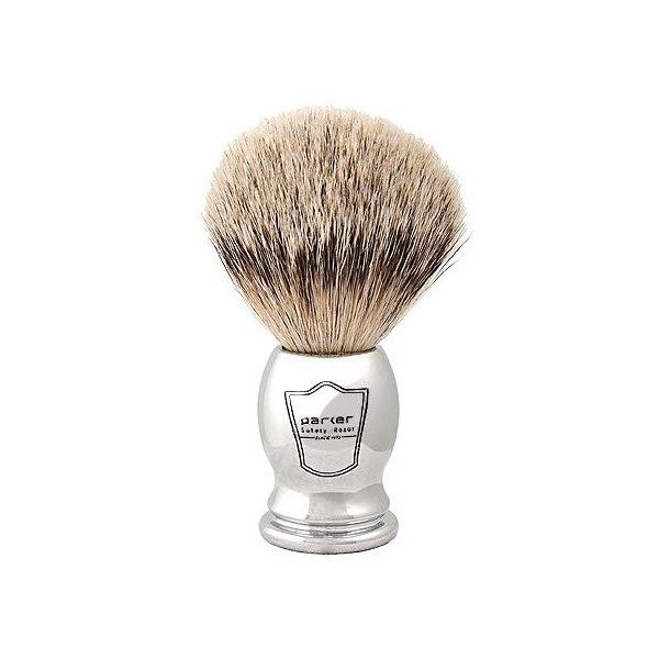 Parker Safety Razor 100% Silvertip Soies Blaireau Poignée Chrome et sans Blaireau Pied Brosse à raser