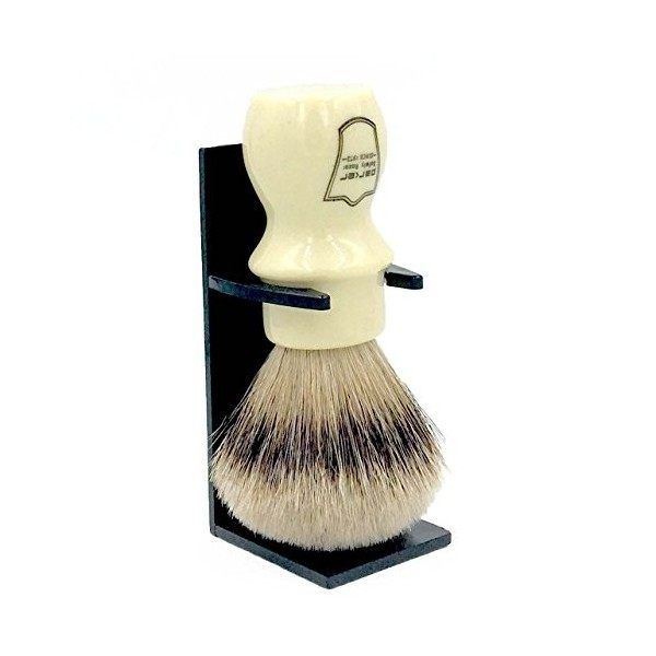 Parker Safety Razor Main de luxe Tasse Blaireau - 100% Silvertip Badger Soies - Brosse Support fourni Ivoire