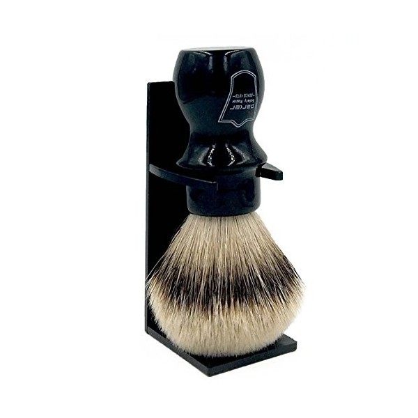 Parker Safety Razor Main de luxe Tasse Blaireau - 100% Silvertip Badger Soies - Brosse Support fourni Ivoire