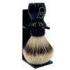 Parker Safety Razor Main de luxe Tasse Blaireau - 100% Silvertip Badger Soies - Brosse Support fourni Ivoire