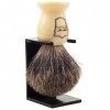 Parker Safety Razor 100% pur blaireau Épine classique Poignée Blaireau - Brosse Support fourni Ivoire