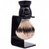 Parker Safety Razor 100% Silvertip Blaireau soies Handle - Brosse Support fourni Noir