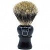 Parker Safety Razor "Long Loft" 100% Blaireau Pur Brosse à raser avec poignée en ébène et Free Stand Noir