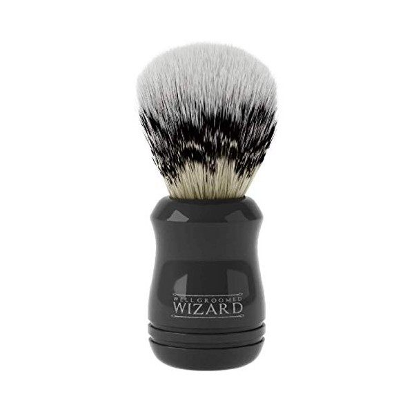 Well Groomed Wizard Blaireau Rasage Synthetique pour Homme | Brosse Rasage Vegan