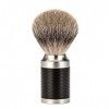 Muhle Rocca Acier Inoxydable and Noir Mat Handle Pointe argentée Rasage Brosse Blaireau