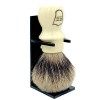 Parker Safety Razor Main de luxe Tasse Blaireau - 100% Pure Badger Brosse - Support fourni Noir