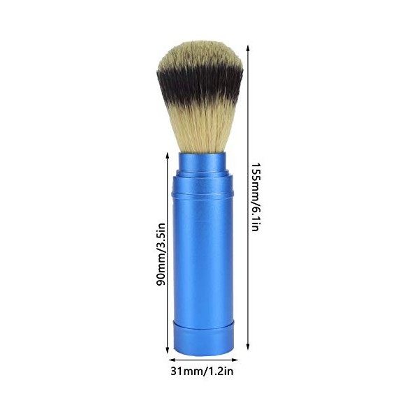 Alvinlite Blaireau de Rasage fabriqué à la Main pour Hommes - Brosse à Barbe Portable Voyage Nettoyage du Visage Brosse de Ra