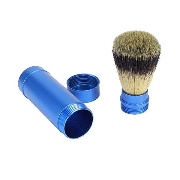 Brosse de rasage, hommes Portable barbe brosse voyage nettoyage du visage moussant brosse de rasage outil de toilettage alumi