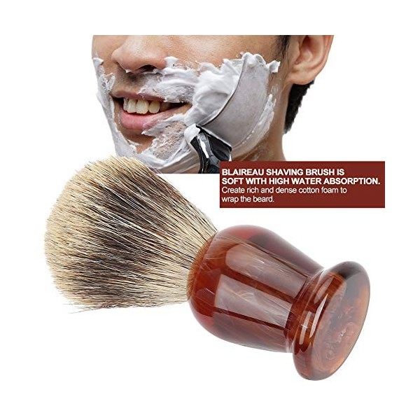 Brosse à savon crème, brosse à barbe de 2,28 x 4,13 x 1,57 pouces, outil de barbe pour le rasage humide, cadeau pour hommes