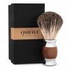 QSHAVE Brosse Blaireau de Rasage 100% Poils de Blaireaus Véritable et Purs Fait à Main avec Manche en Résine Plastique. Le ch