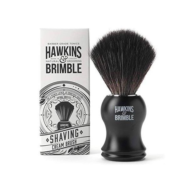Hawkins & Brimble Blaireau de Rasage pour Homme |Poils Synthétiques| Blaireau de Rasage Végétalien