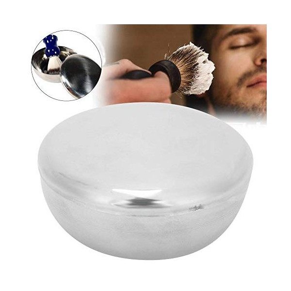 Bol de rasage en acier inoxydable, tasse de soin des cheveux de bol de savon à raser pour hommes durable avec couvercle de bo