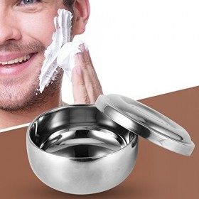 Filfeel Bol Rasage Homme, Bol à Raser avec Couvercle Men Wet Rasage Savon Mug Bol Argent Métal Visage Nettoyage Soins de Sant