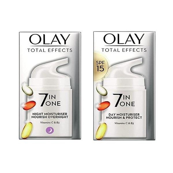 Olay Total Effects Anti-Ageing 7-in-1 Giftset: Day Moisturiser 37 - ml, Night Firming Moisturiser 37 - ml Crème Jour et Nuit