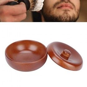 Bol de Savon à Raser, Bol de Rasage en Bois Tasse de Rasage pour Crème à Raser et Savon Incassable Tasse à Raser Bol en Mouss