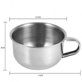 Rasage Brosse Bol, En Acier Inoxydable Métal Savon Tasse Bol Coupe Rasoir Nettoyage Mousse Outil blaireau savon de rasage Bol