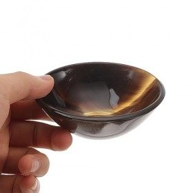 Yardwe Corne De Boeuf Bol Guasha Grattage Outil De Massage Corne Naturelle À Raser Bol Viking Médiéval Rond Festin Bol pour L