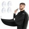 Tablier A Barbe Homme-Bavoir Rasage-Barbe Récupérateur Poil-Accessoire Protection Tondeuse-Miroir Coiffeur-Bearb Bib-Apron Ca