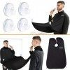 Tablier A Barbe Homme-Bavoir Rasage-Barbe Récupérateur Poil-Accessoire Protection Tondeuse-Miroir Coiffeur-Bearb Bib-Apron Ca