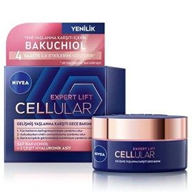 Nivea Hyaluron Cellular +Élasticité et Contour, soin de nuit anti-rides, 50 ml Crème Jour et Nuit