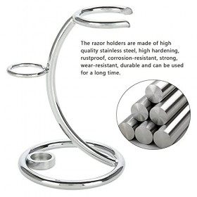 Supports pour Rasoirs, Support pour Rasoir et Porte-pinceau, Argent Rasoir et Support de Brosse, Support de Rasage Brosse, Su