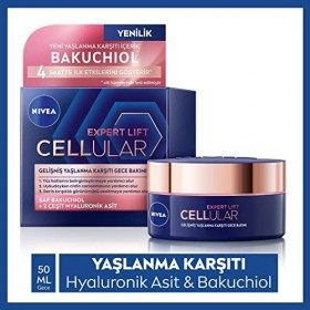 Nivea Hyaluron Cellular +Élasticité et Contour, soin de nuit anti-rides, 50 ml Crème Jour et Nuit