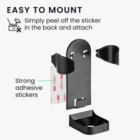 kwmobile Porte rasoir électrique - Porte-rasoir autoadhésif 10 x 5 x 4 cm en ABS - Support rasoir salle de bain douche - noir