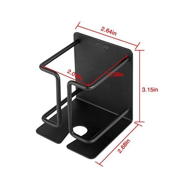 LinkIdea Support mural pour rasoir électrique en acier inoxydable auto-adhésif pour rasoir ou salle de bain Noir