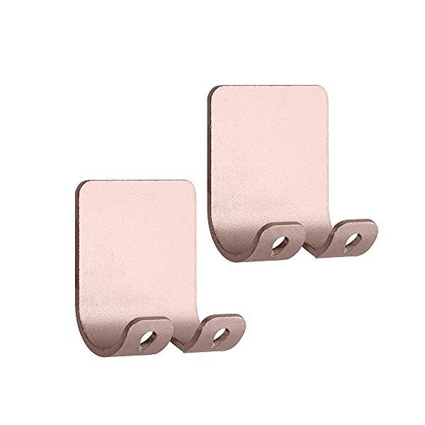 kwmobile 2x Porte Rasoir - Lot de 2 Porte-Rasoir Adhésif 4,5 x 6,1 cm avec Crochet en Aluminium - Support Rasoir Salle de Bai