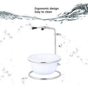 DYWW Support Blaireau Universel Bol Rasage de 2 En 1 Set Haute Qualité Ensemble Blaireaux Pour Rasoirs Manuels, Blaireaux, bl