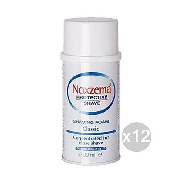 Lot 12 Noxzema Mousse Blanche 300 ml classique Rasage Homme Barbe