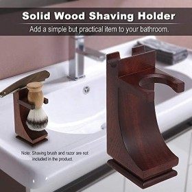 Benkeg Support Blaireau - Porte-Rasage Support pour Rasoir Brosse de Rasage en Bois Massif Organisateur Outil