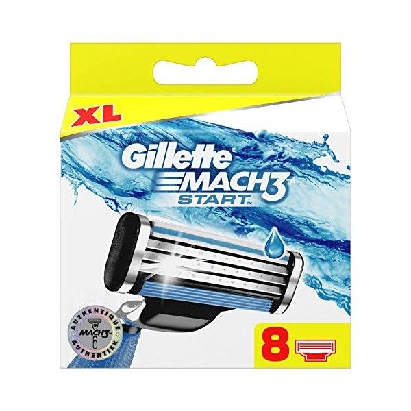 Gillette Lames de Rasoir Homme Mach3 Turbo, Pack de 8 Lames de Recharges [OFFICIEL]