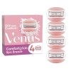 Gillette Venus Comfortglide Breeze, Lames de Rasoir Femme, Spa Breeze, Rasage de Près en Douceur, 4 Lames de Recharges [OFFIC