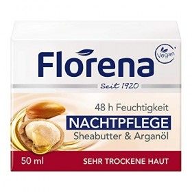 Florena Soin de nuit avec beurre de karité et huile dargan composition entièrement végétale 50 ml Crème Jour et Nuit
