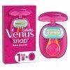 Gillette Venus Extra Smooth Snap Rasoir, 1 Petit Manche, 1 Recharge De Lame, À 5 Lames, Rasage De Très Près