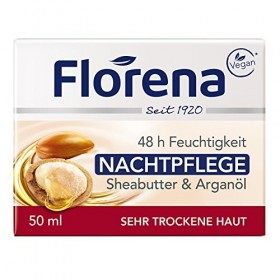 Florena Soin de nuit avec beurre de karité et huile dargan composition entièrement végétale 50 ml Crème Jour et Nuit