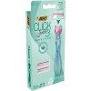 BIC Click 3 Soleil Sensitive Rasoirs Rechargeables pour Femme Tête Pivotante et 3 Lames Mobiles - Boîte de 1 Manche + 2 Rec