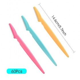 FEPITO 60 Pièces Rasoirs à Sourcils Rasoir Visage pour Femmes et Hommes Visage Détachants De Cheveux
