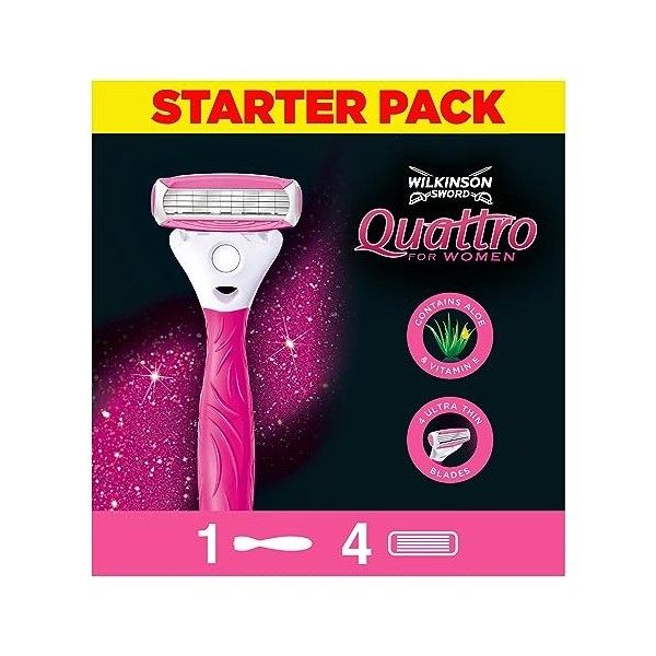 Wilkinson Sword 7001143Z Quattro For Women Rasoir Rose Gold 5 Unités