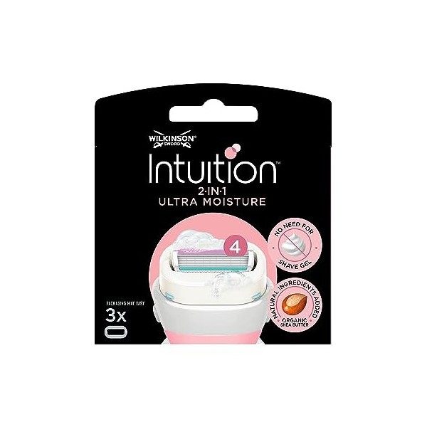 Wilkinson Sword Intuition Ultra Moisture - Lames de rasoir pour Femme - Pack de 3